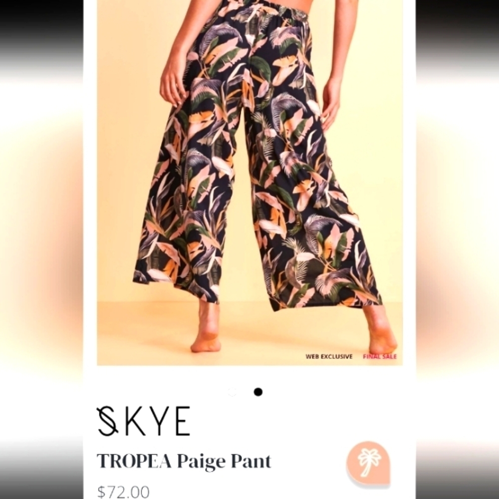 Skye Wide Leg Split Open Sided Wrap Tropical Floral Resort Tie Palazzo Pant